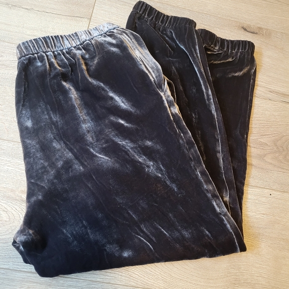 Eileen Fisher  Gray Velvet Silk Blend Joggers , Size M - Picture 2 of 11